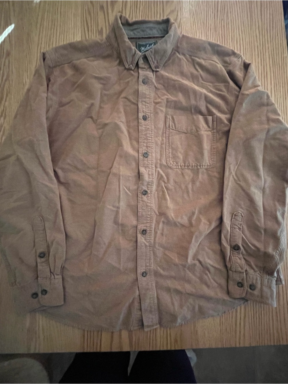 Woolrich Woolen Mills Mens XL 100% Cotton Button Down Shirt Brown Flannel